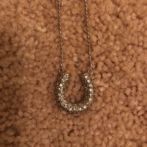 Cubic Zirconia Horseshoe Pendant Necklace